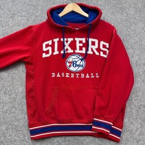 UNK NBA Hoodie Mens M Red White Philadelphia 76ers Basketball Sixers Pullover